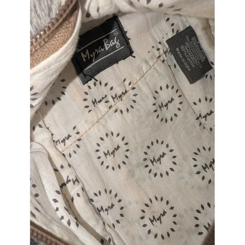 Myra Bag Hair On Cowhide  Canvas Swirl Sling Bag Crossbody